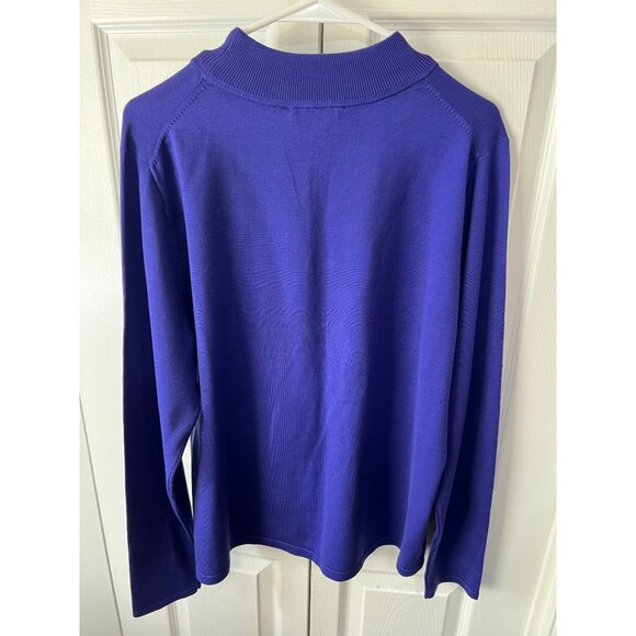 Pendleton Womens Tall Blue Mock Turtleneck Sweater L - Picture 4 of 8
